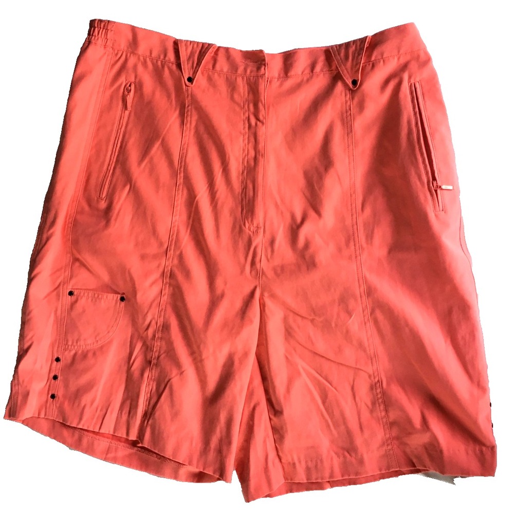Jamie Sadock Shorts Womens 16 Coral Golf Stretch Zip Pockets Lightweight Active